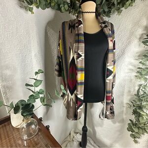Sugarmint Women’s Southwestern Print Open Cardigan/Medium
